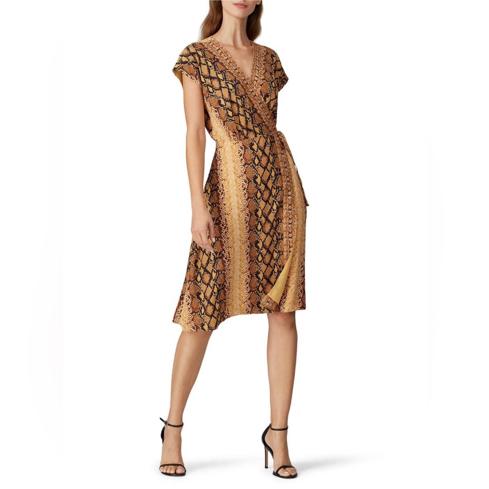 Joie Bethwyn Snakeskin-Print Wrap Dress